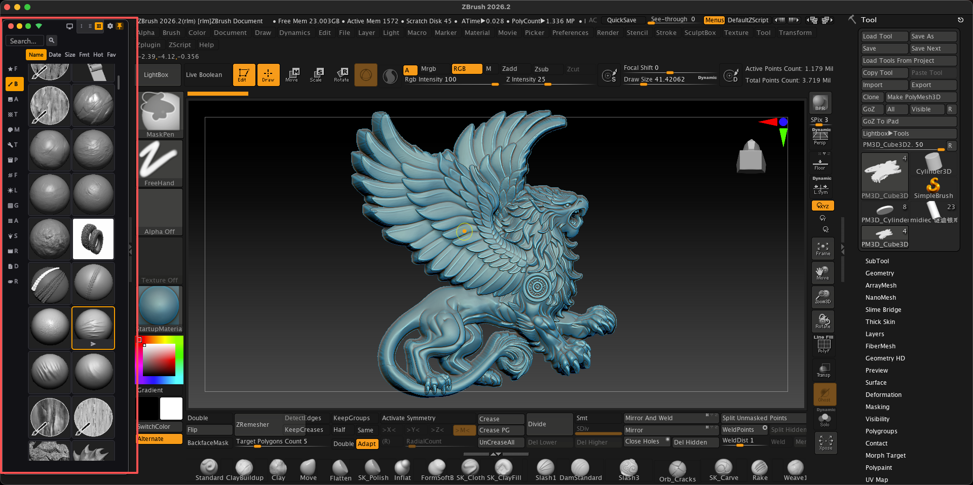 SculptBox Mini window open next to ZBrush